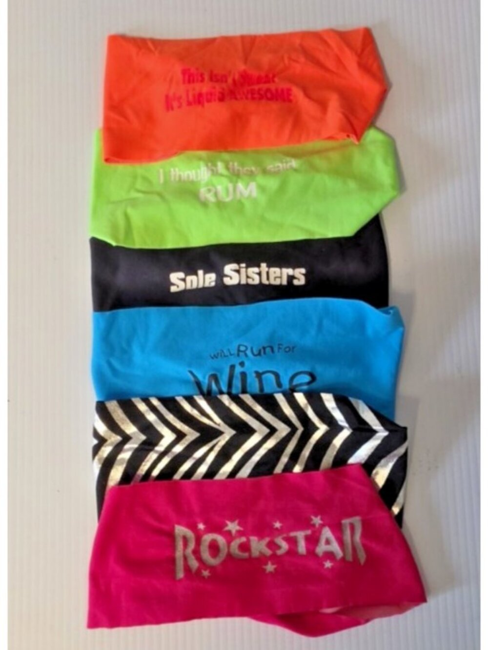 Lot 6 Womens Bondi Bands Headbands Running Wicking Exercise Walking Fitness Gym